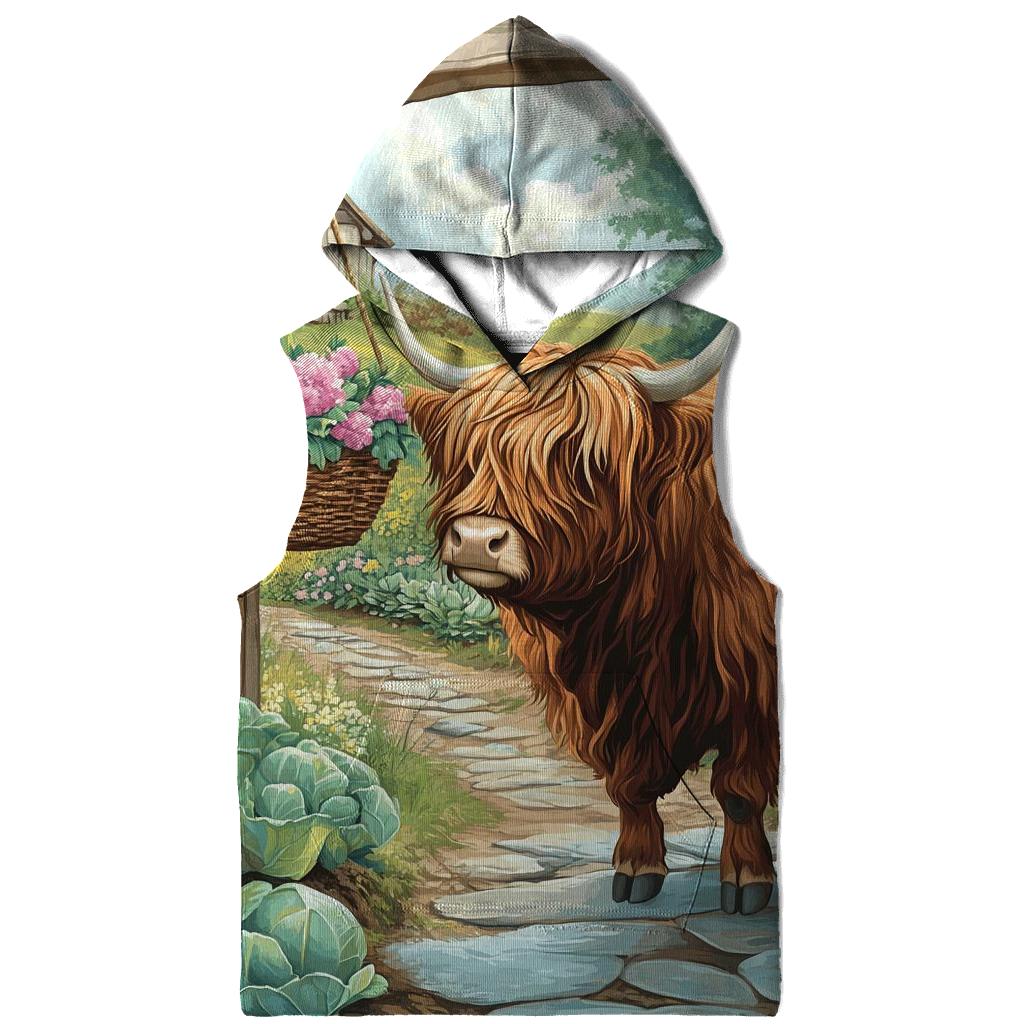 Highland Cow Garden Gate Greeter lightweight hoodies