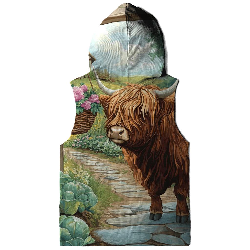 Highland Cow Garden Gate Greeter lightweight hoodies
