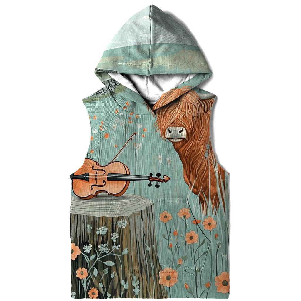 Highland Cow Meadow Violin Listener hoodie trends