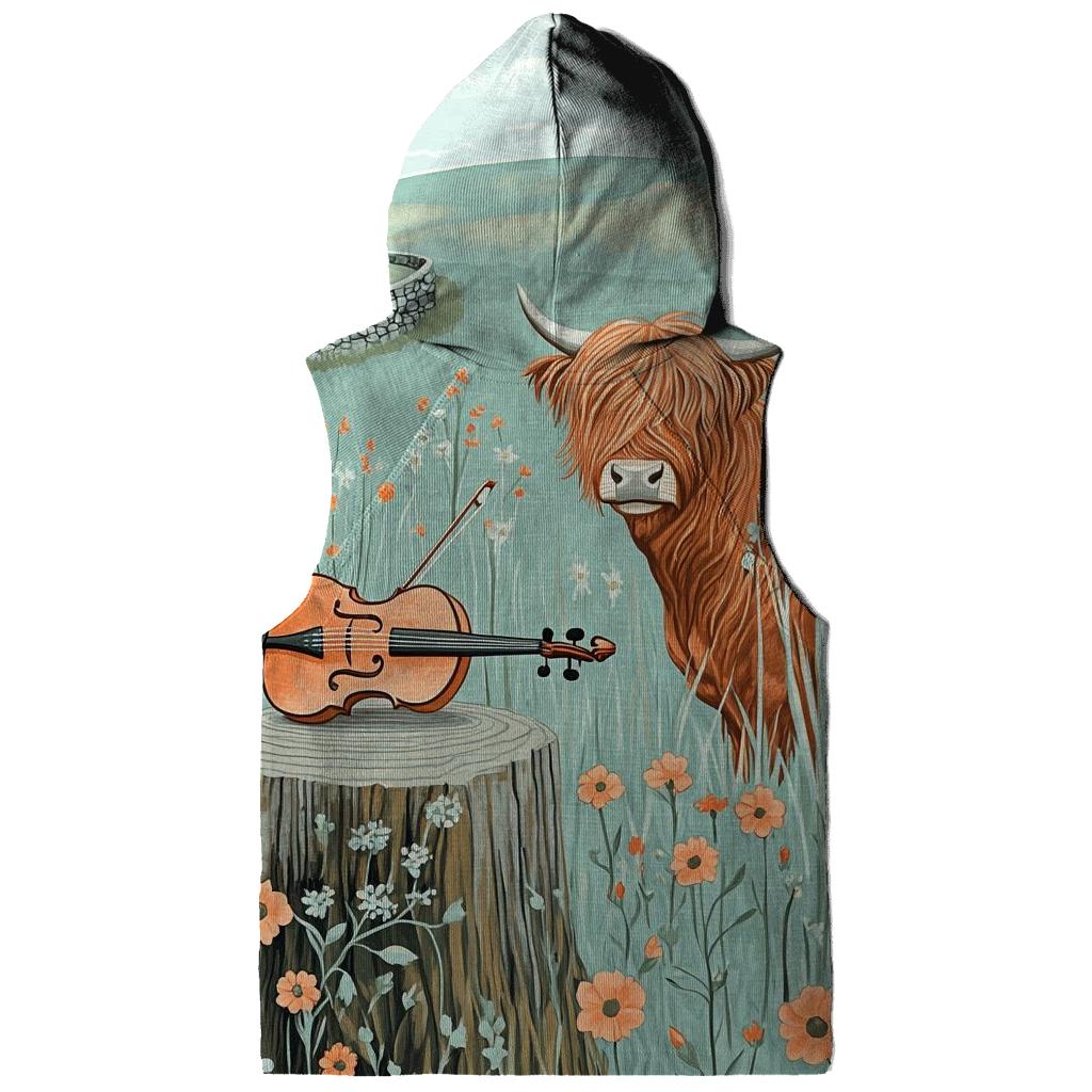 Highland Cow Meadow Violin Listener hoodie trends