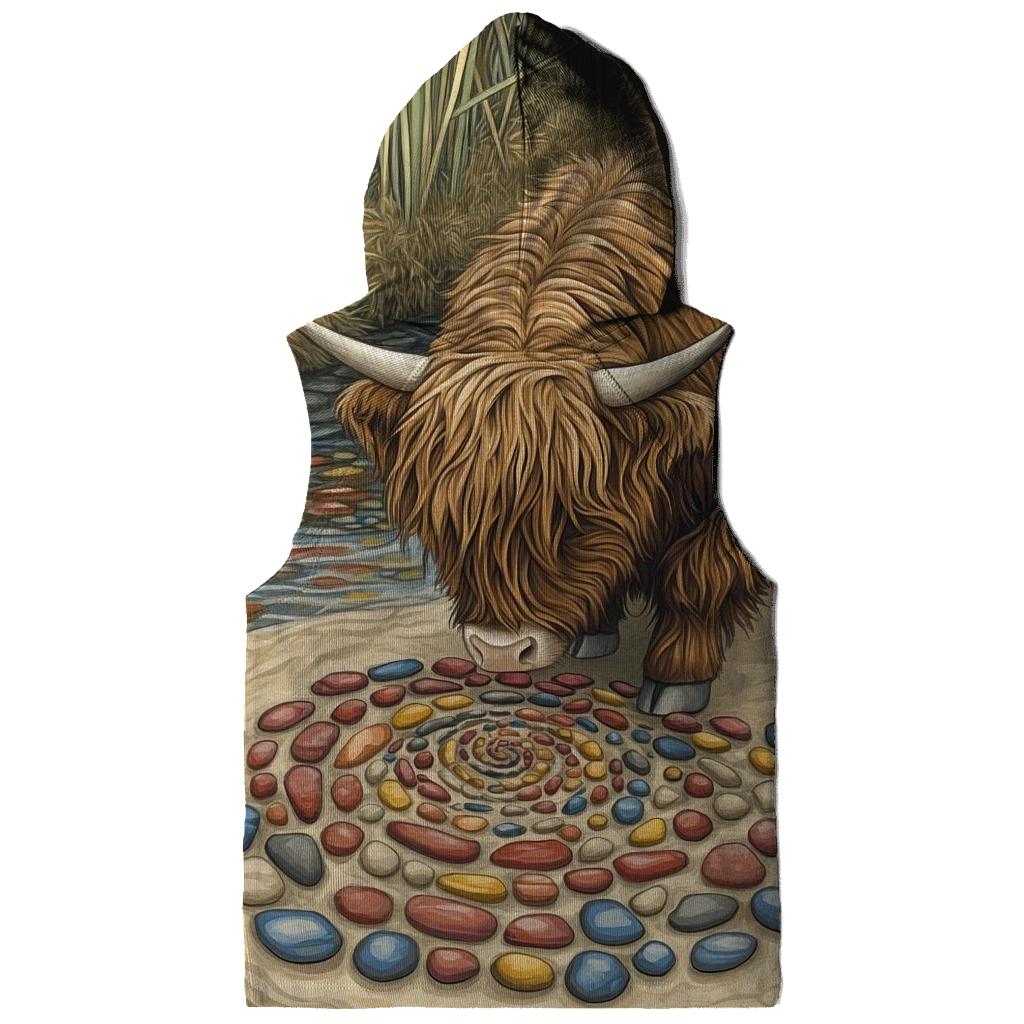 Highland Cow River Pebble Artist designer hoodies