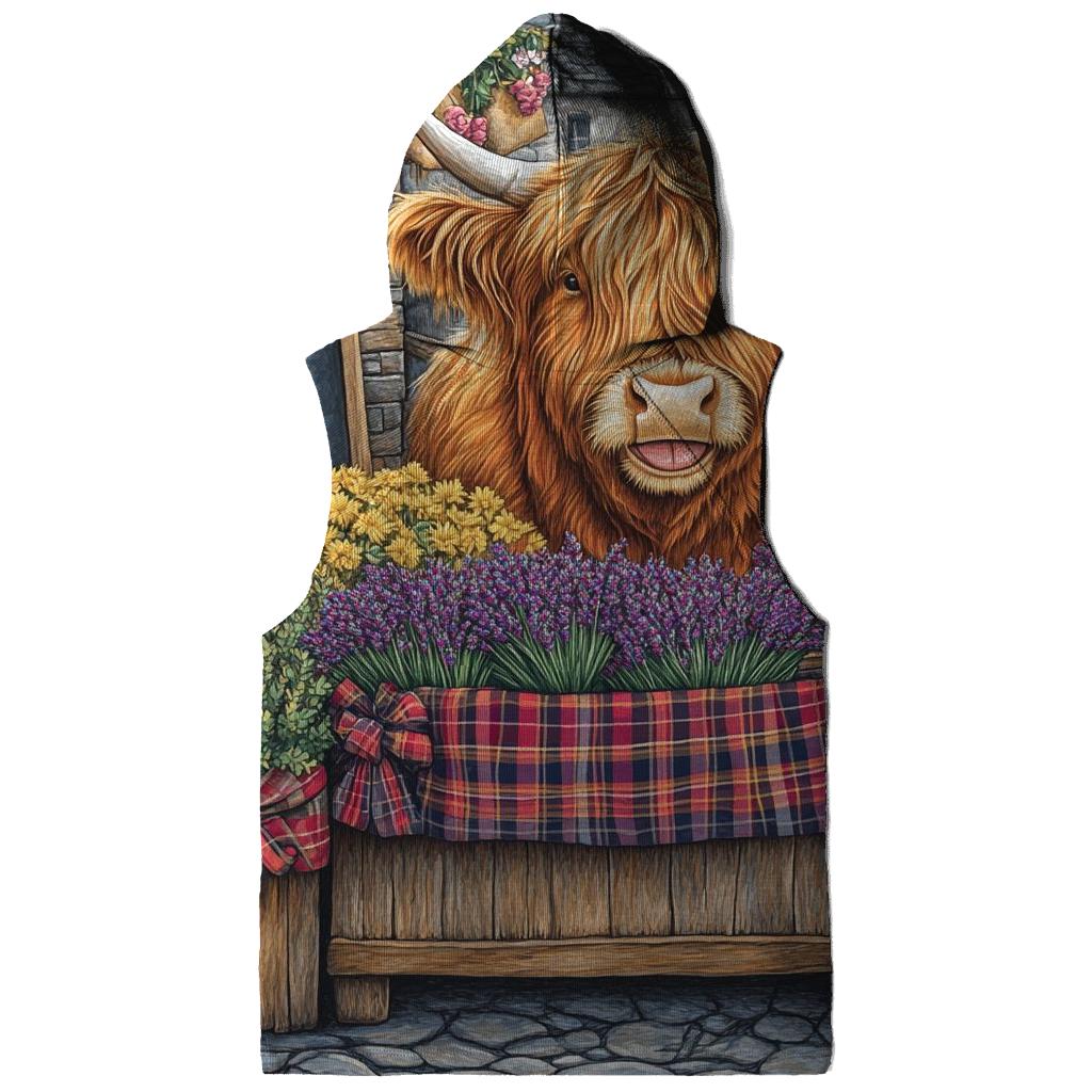 Highland Cow Market Flower Seller heavyweight hoodies