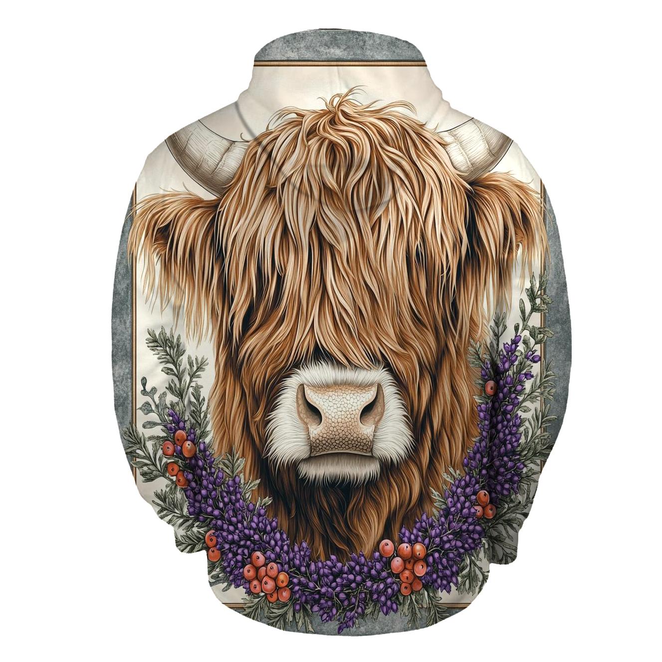 Heather Studio Portrait, Highland Cow hoodie designs