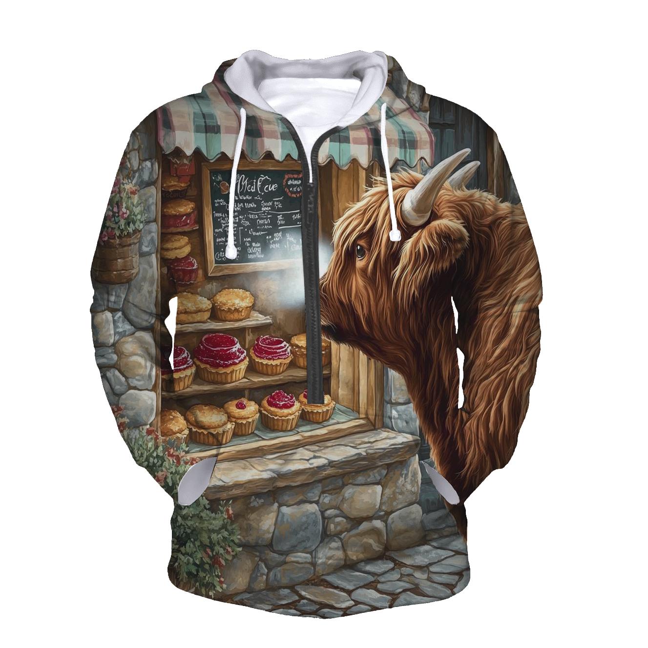 Highland Cow Bakery Window Watch pullover hoodies