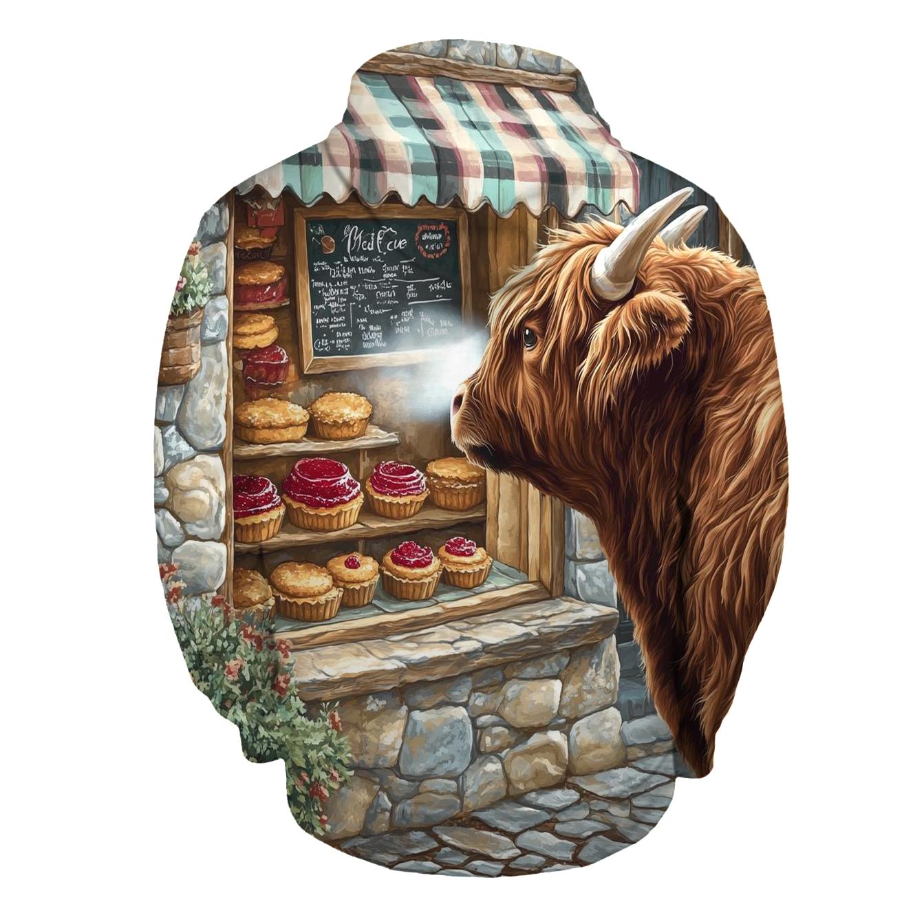 Highland Cow Bakery Window Watch pullover hoodies