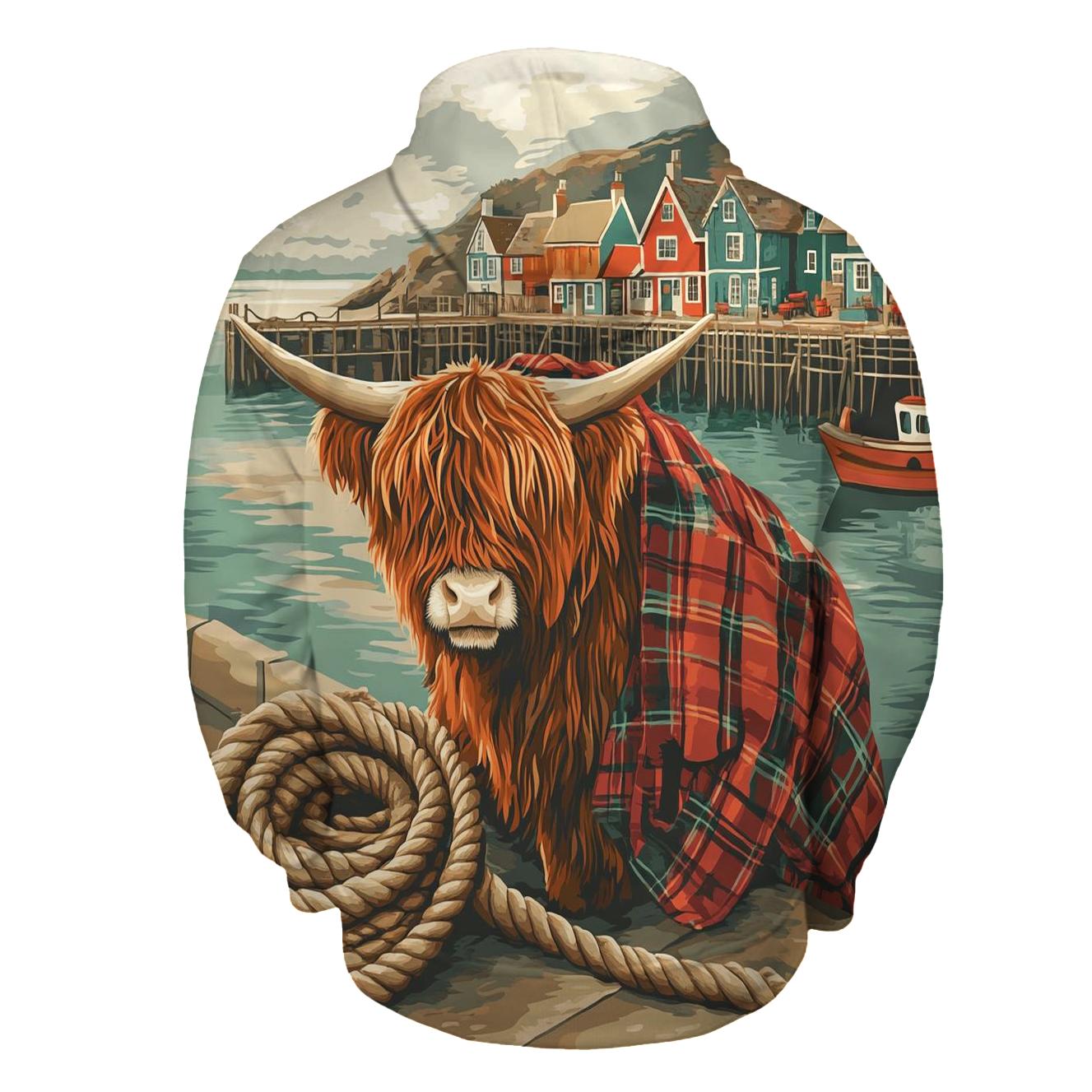 Highland Cow Harbor Rope Coiler hoodie trends