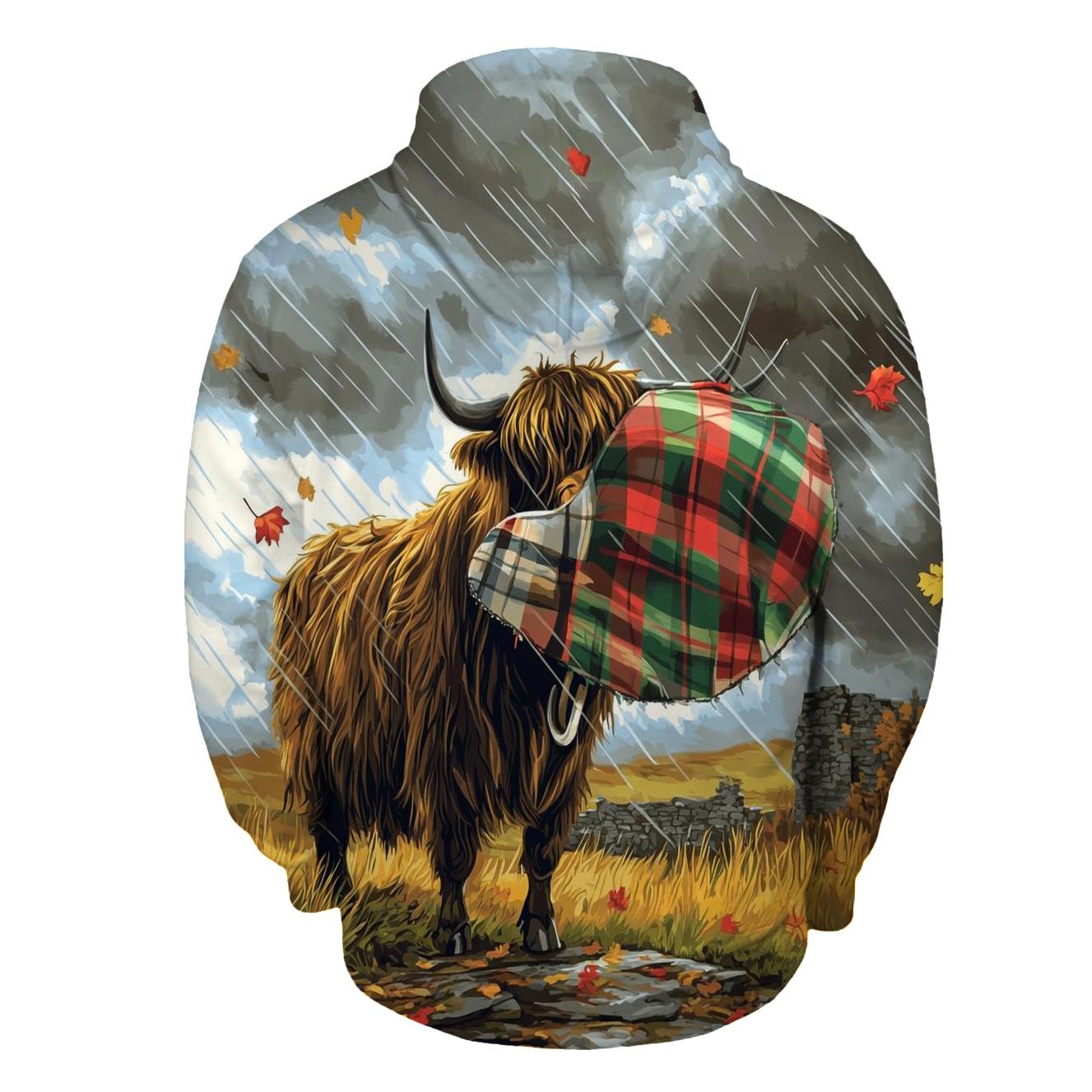 Highland Cow Storm Cloud Umbrella hoodie designs