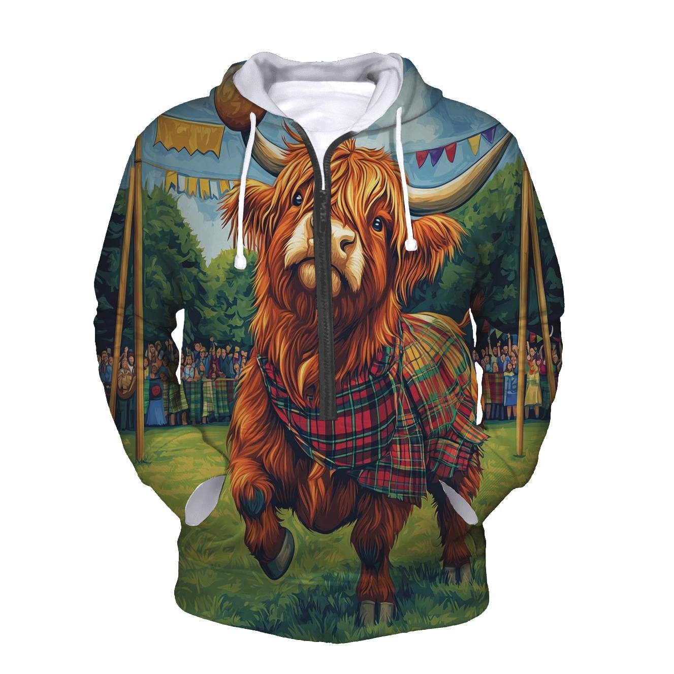Highland Cow Highland Games Weight Toss lightweight hoodies