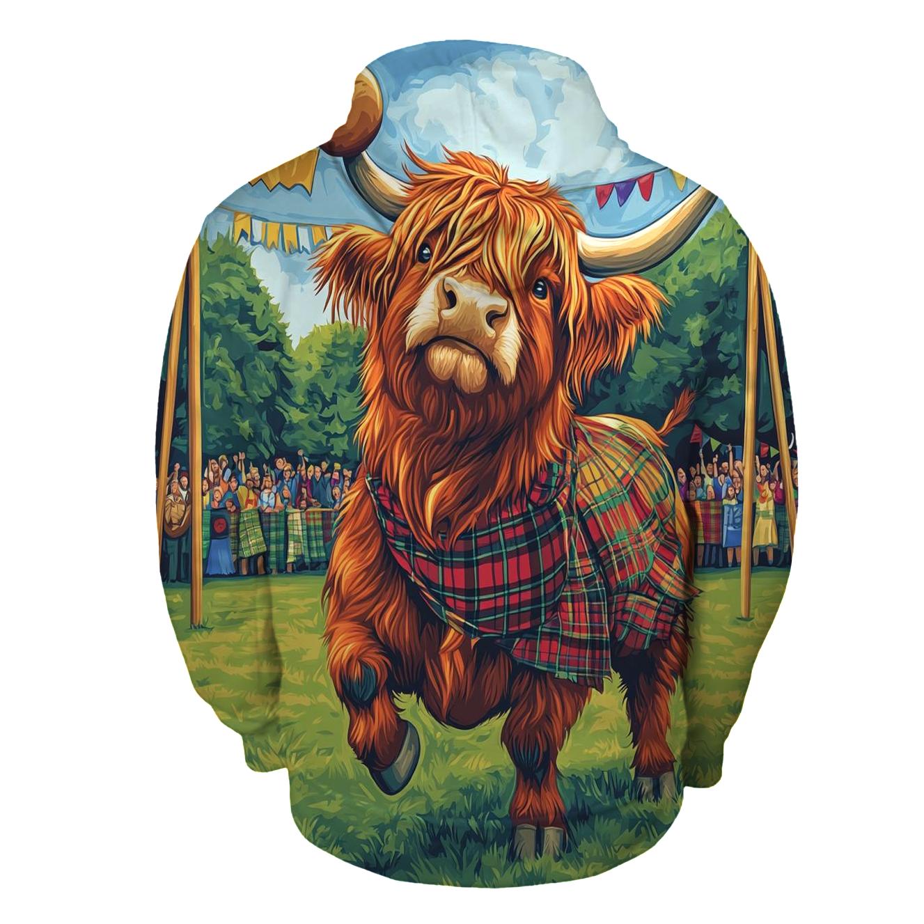 Highland Cow Highland Games Weight Toss lightweight hoodies