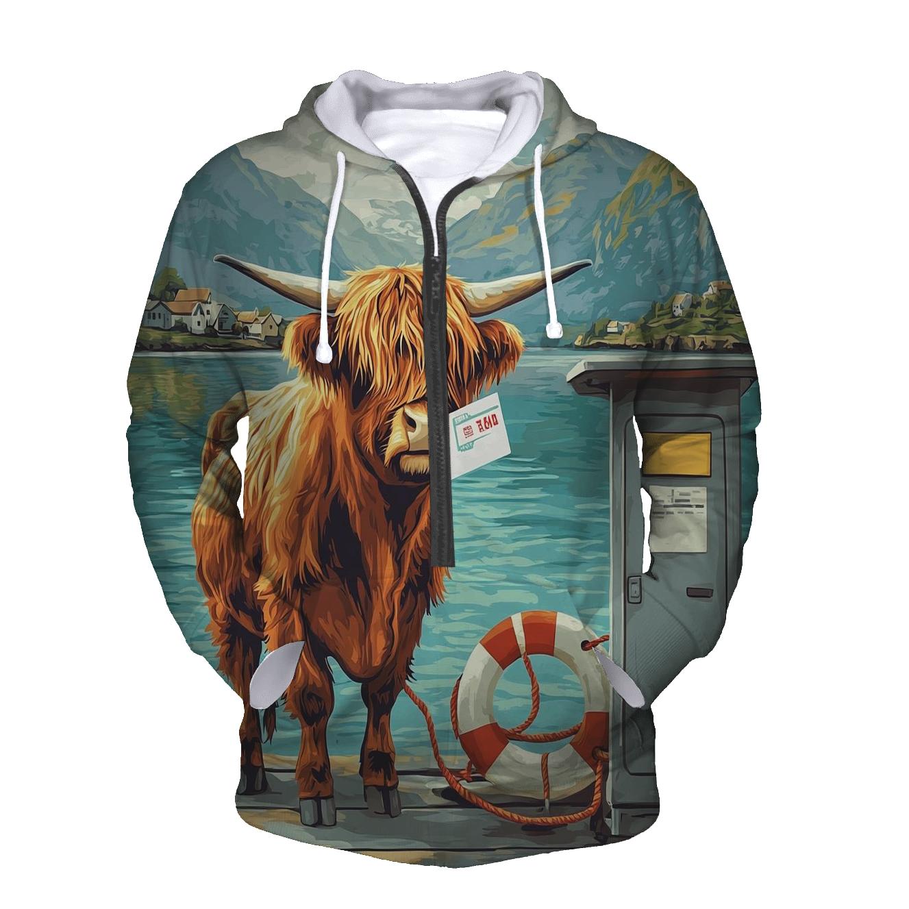 Highland Cow Ferry Ticket Holder hoodie styles