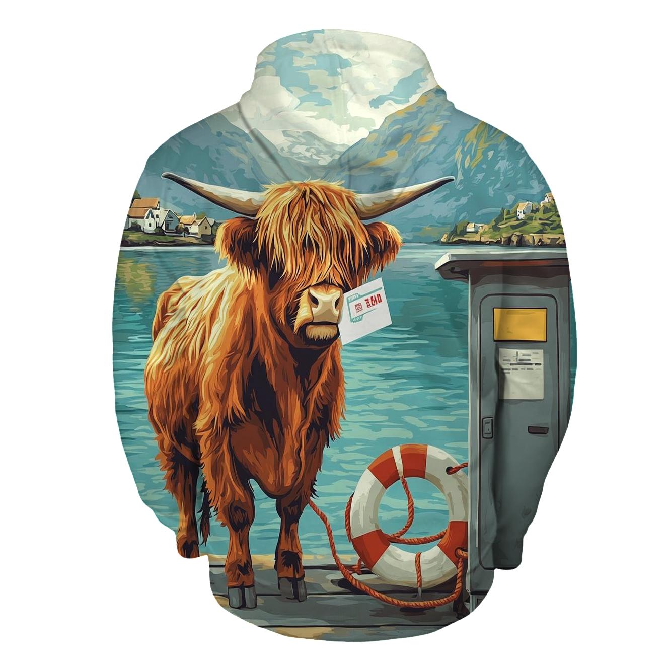 Highland Cow Ferry Ticket Holder hoodie styles