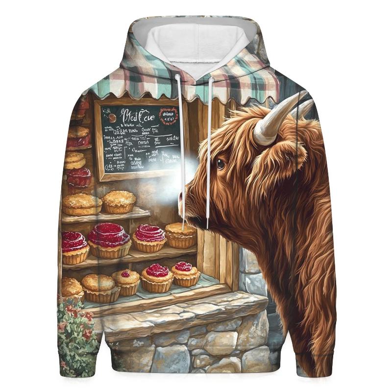 Highland Cow Bakery Window Watch designer hoodies