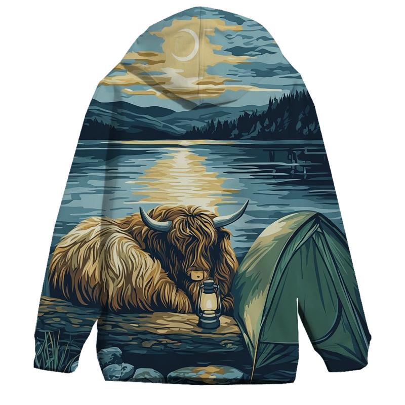 Highland Cow Lochside Lantern Camp hoodie trends