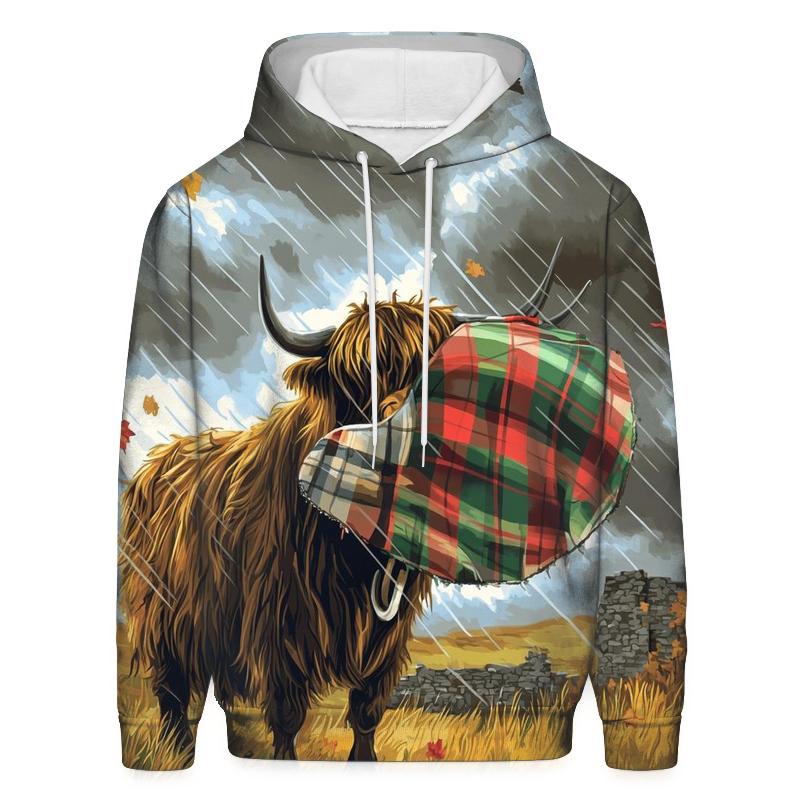 Highland Cow Storm Cloud Umbrella heavyweight hoodies