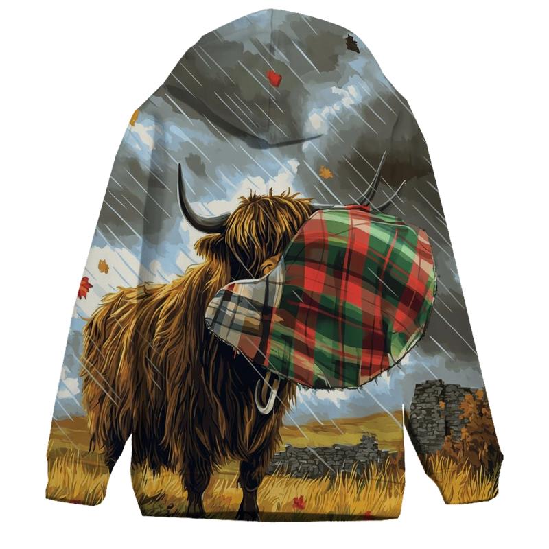 Highland Cow Storm Cloud Umbrella heavyweight hoodies