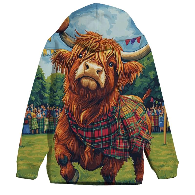 Highland Cow Highland Games Weight Toss custom hoodies