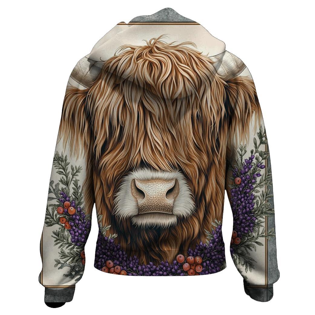 Heather Studio Portrait, Highland Cow custom hoodies