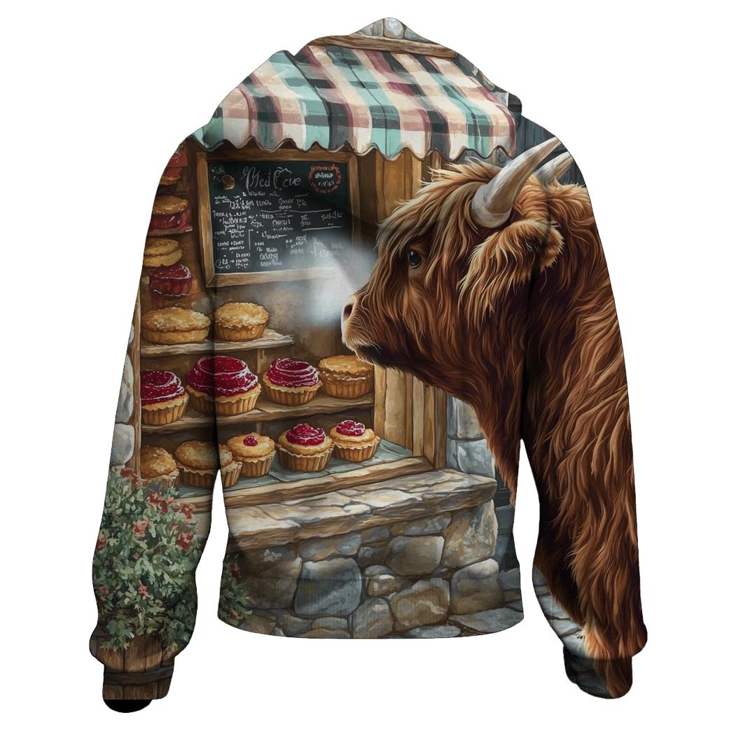 Highland Cow Bakery Window Watch premium hoodies
