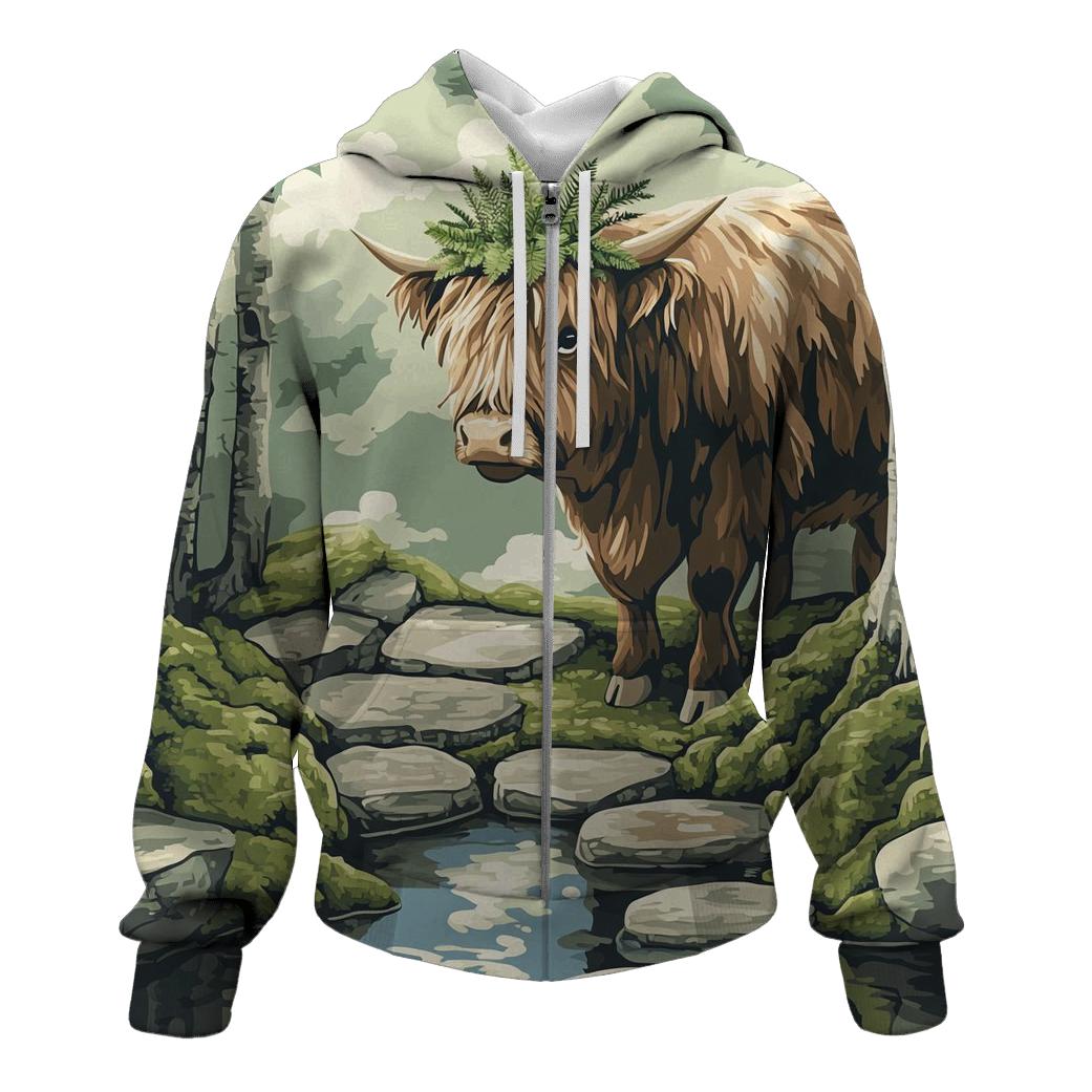 Highland Cow Moss Garden Guardian custom hoodies