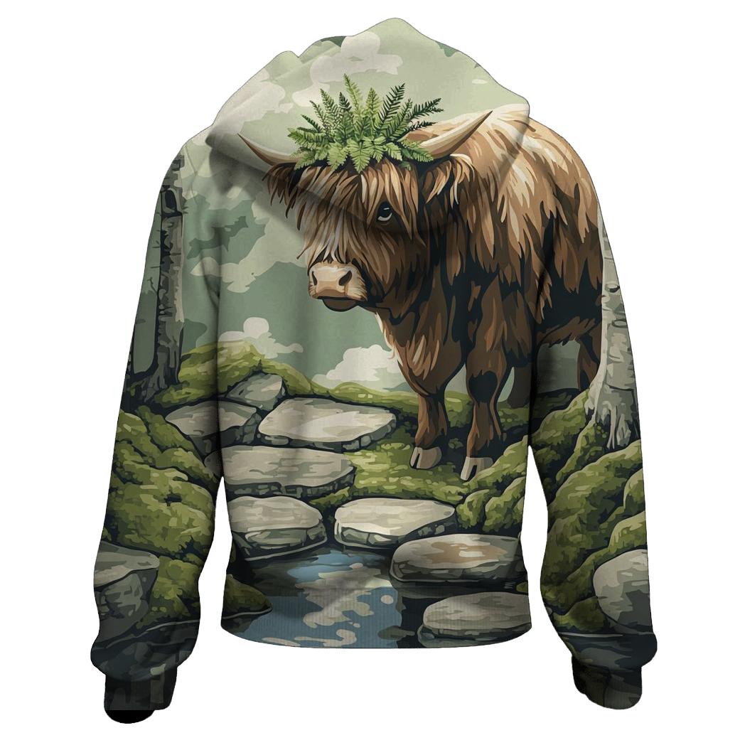 Highland Cow Moss Garden Guardian custom hoodies