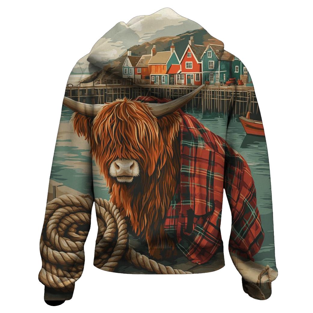 Highland Cow Harbor Rope Coiler premium hoodies