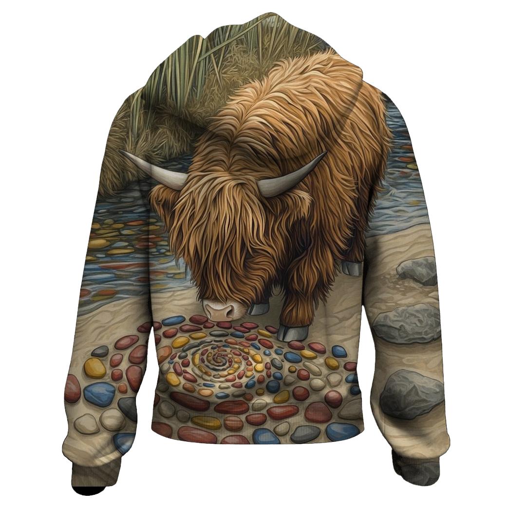 Highland Cow River Pebble Artist hoodie designs
