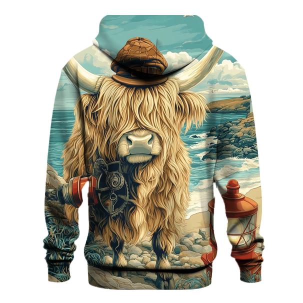 Highland Cow Lighthouse Keeper premium hoodies