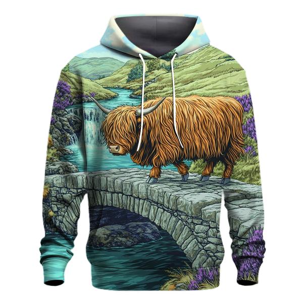 Highland Cow Stone Bridge Crossing hoodie styles