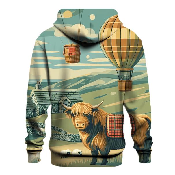 Highland Cow Balloon Mail Delivery lightweight hoodies