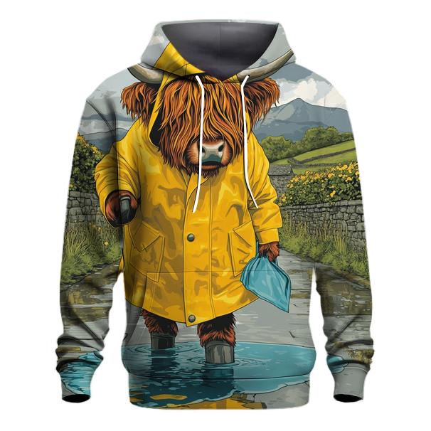 Highland Cow Raincoat Puddle Hop hoodie designs