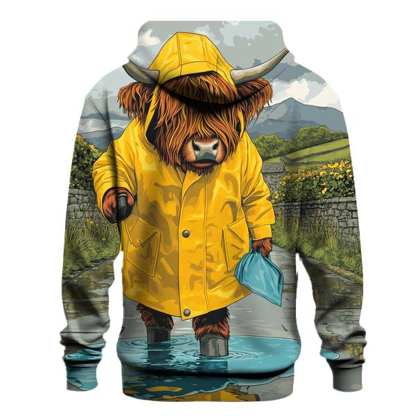 Highland Cow Raincoat Puddle Hop hoodie designs