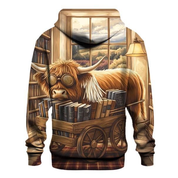 Highland Cow Library Book Cart hoodies fashion