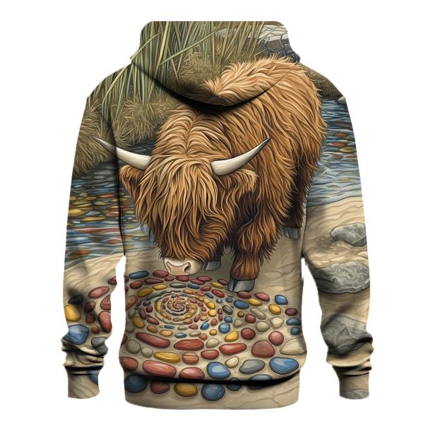 Highland Cow River Pebble Artist heavyweight hoodies