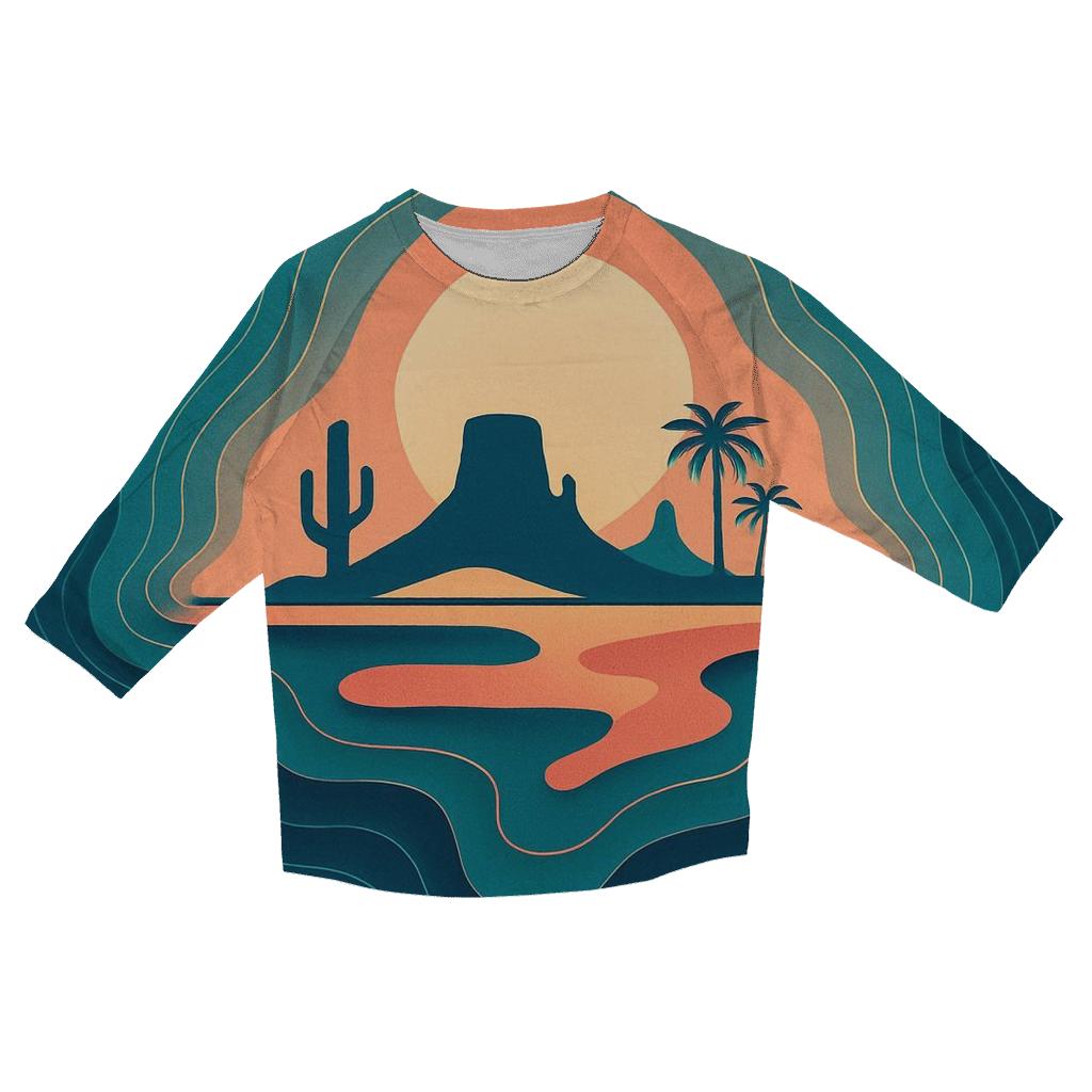 Prismatic Topography Mirage trendy 3/4 sleeve tops