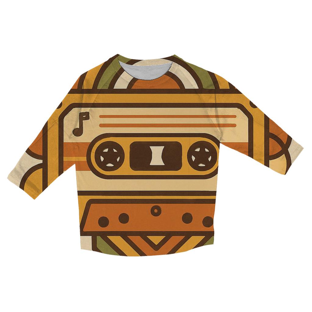 Cassette Tape Geometry Groove cotton quarter sleeve shirts
