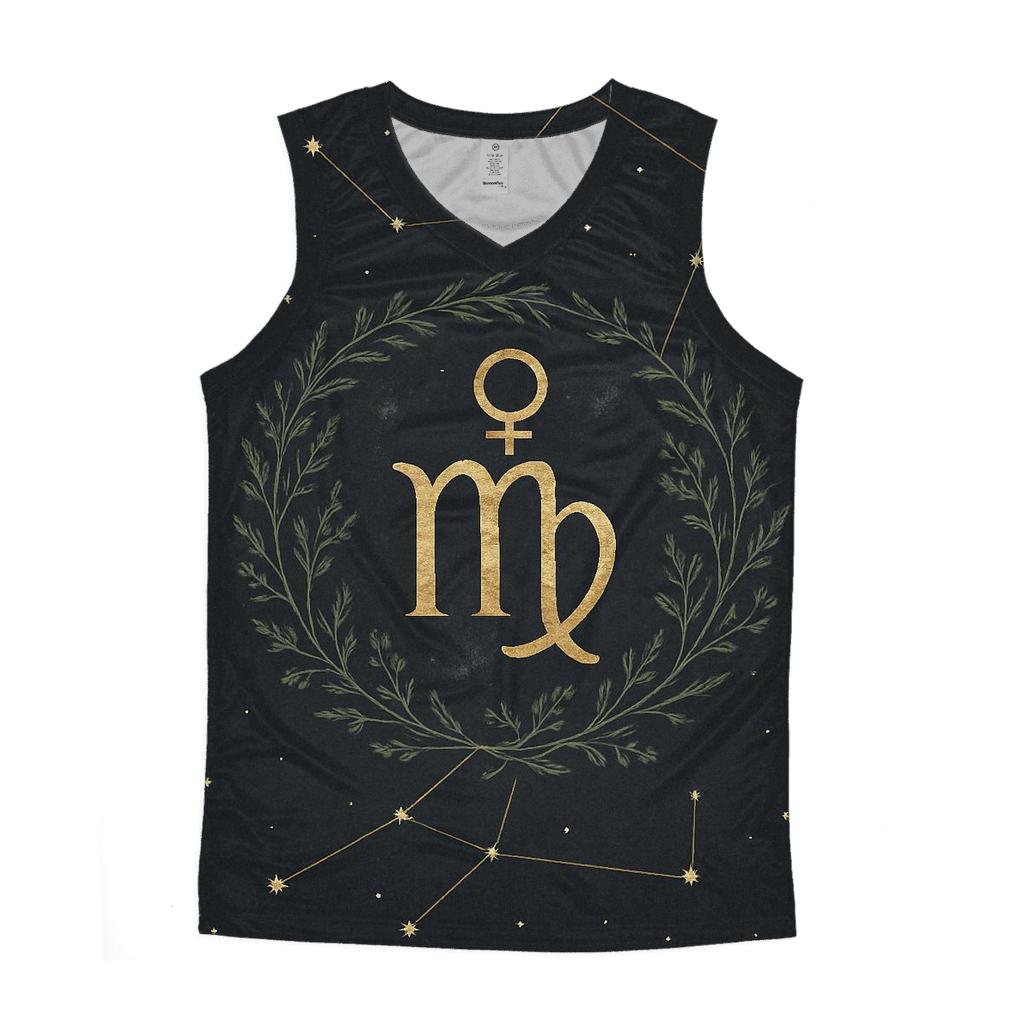 Virgo Mercury Herbarium Constellation Chart graphic print tank tops
