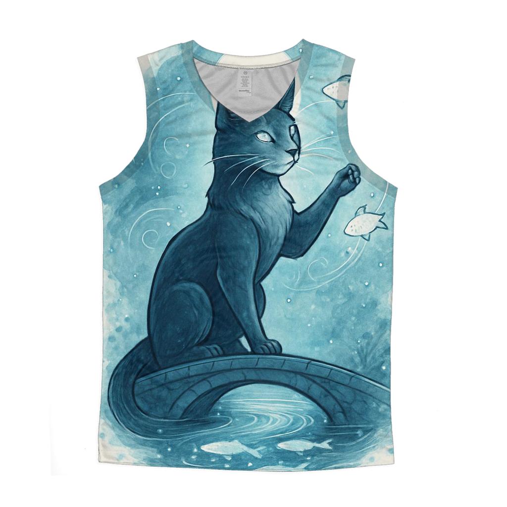 Lantern Tide Guardian Cat graphic print tank tops