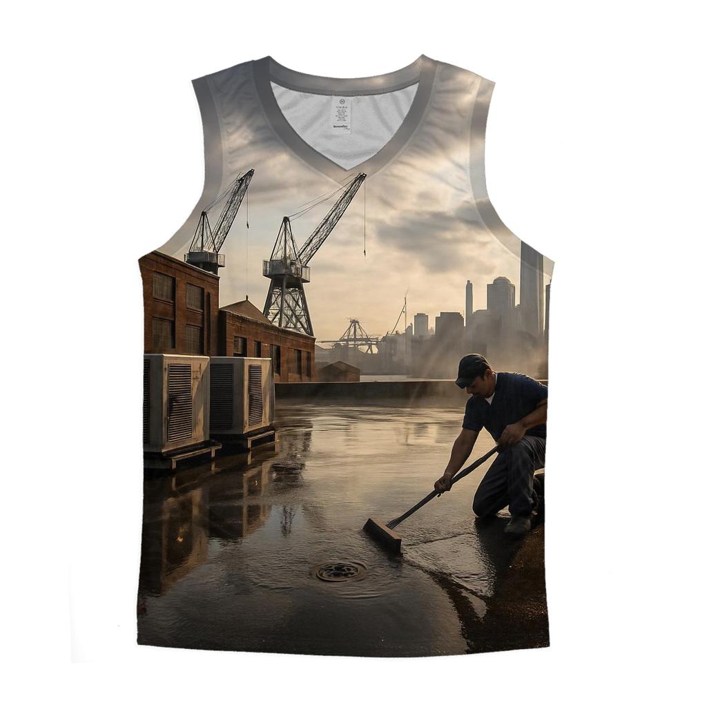 After The Storm At The Brooklyn Navy Yard Roofline cotton sleeveless tops