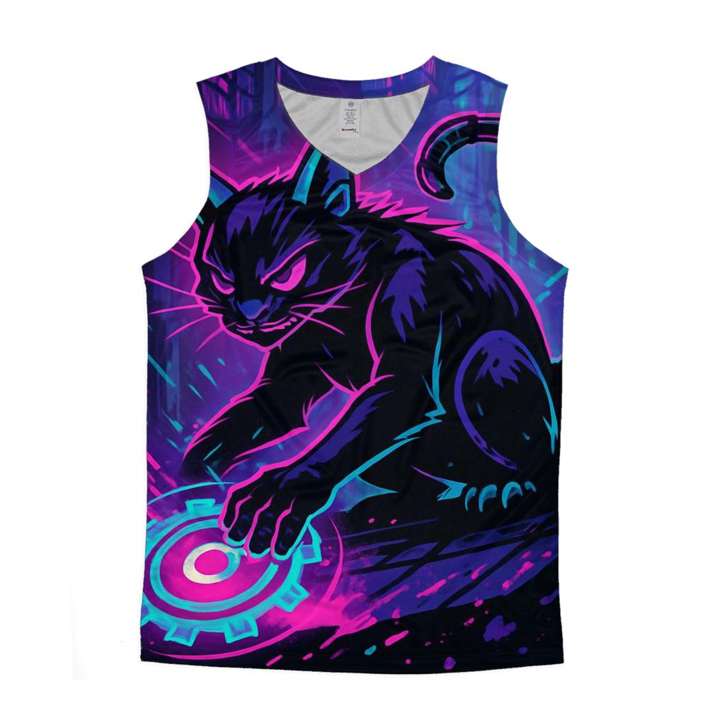 Neon Alley Gearshift Cat trendy fitted tank tops