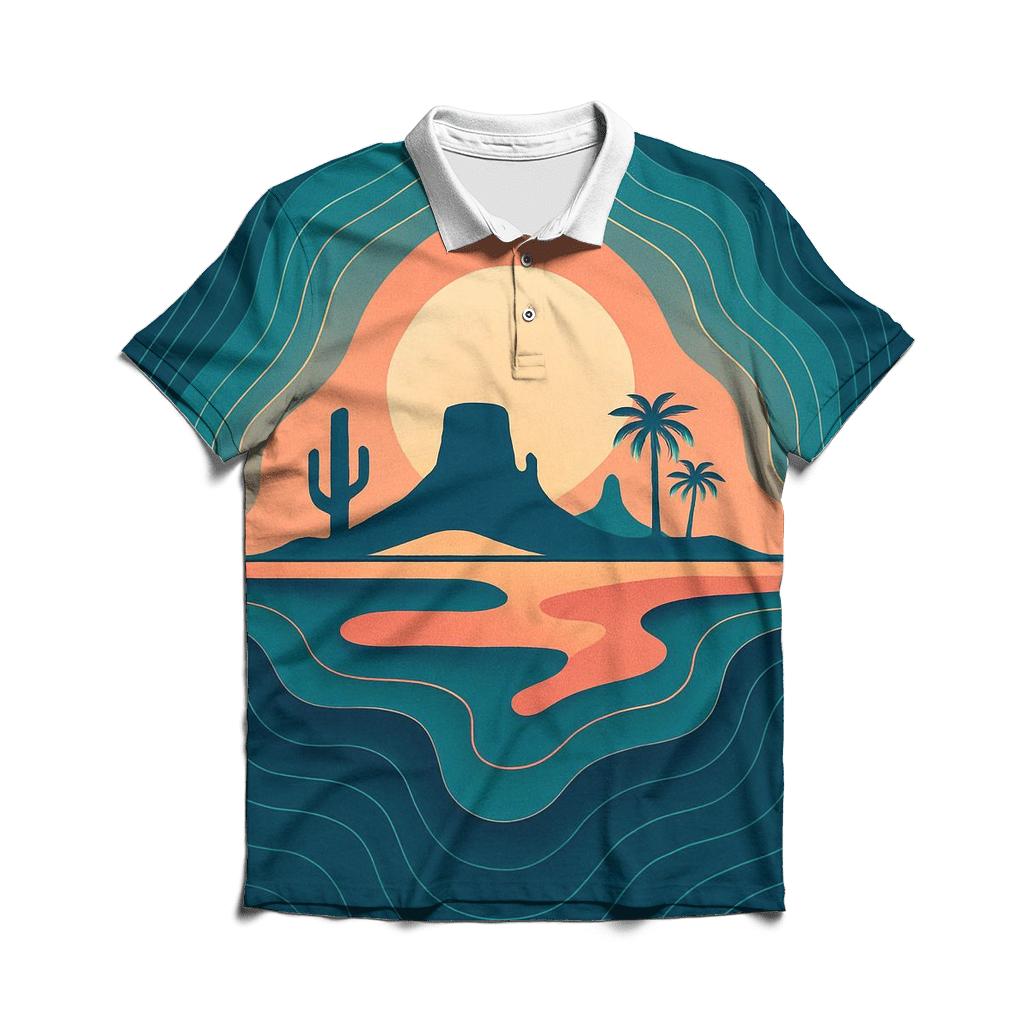 Prismatic Topography Mirage designer slim fit polos