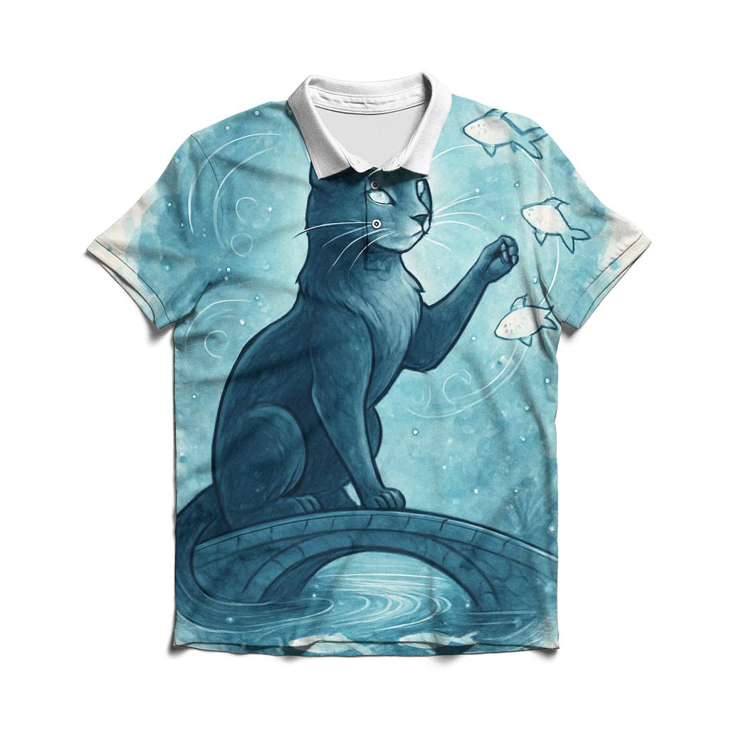 Lantern Tide Guardian Cat custom polo shirts