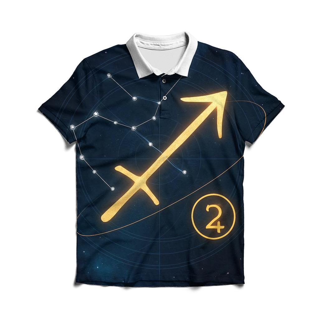 Sagittarius Jupiter Retrograde Star Compass casual sports polo shirts