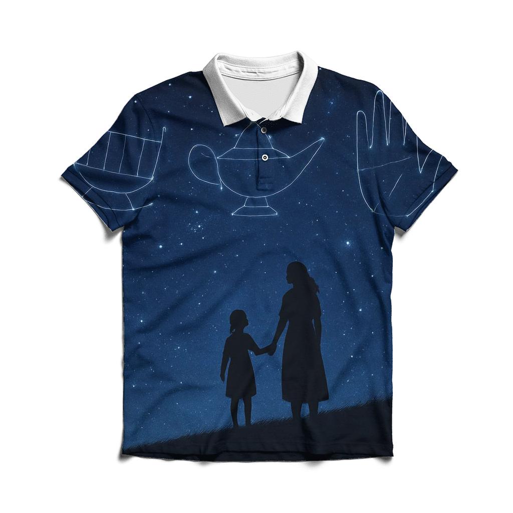 Her Name In The Night Sky The Constellation Of Care branded logo polo shirts