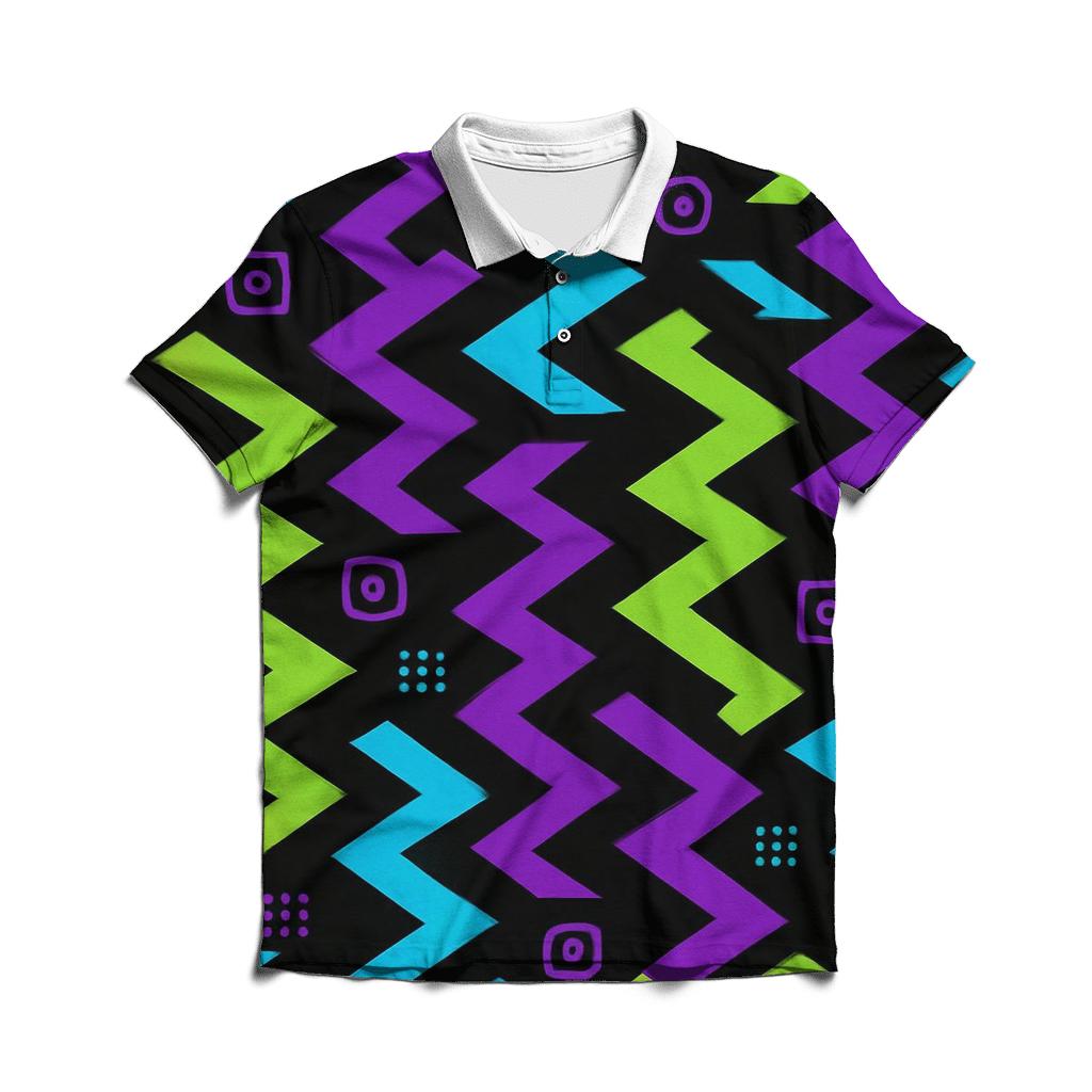 Laser Tag Arena Chevron Camouflage premium cotton polo shirts