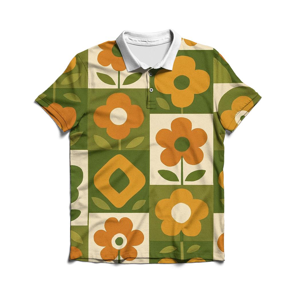 Avocado Kitchen Tile Bloom embroidered polo tops