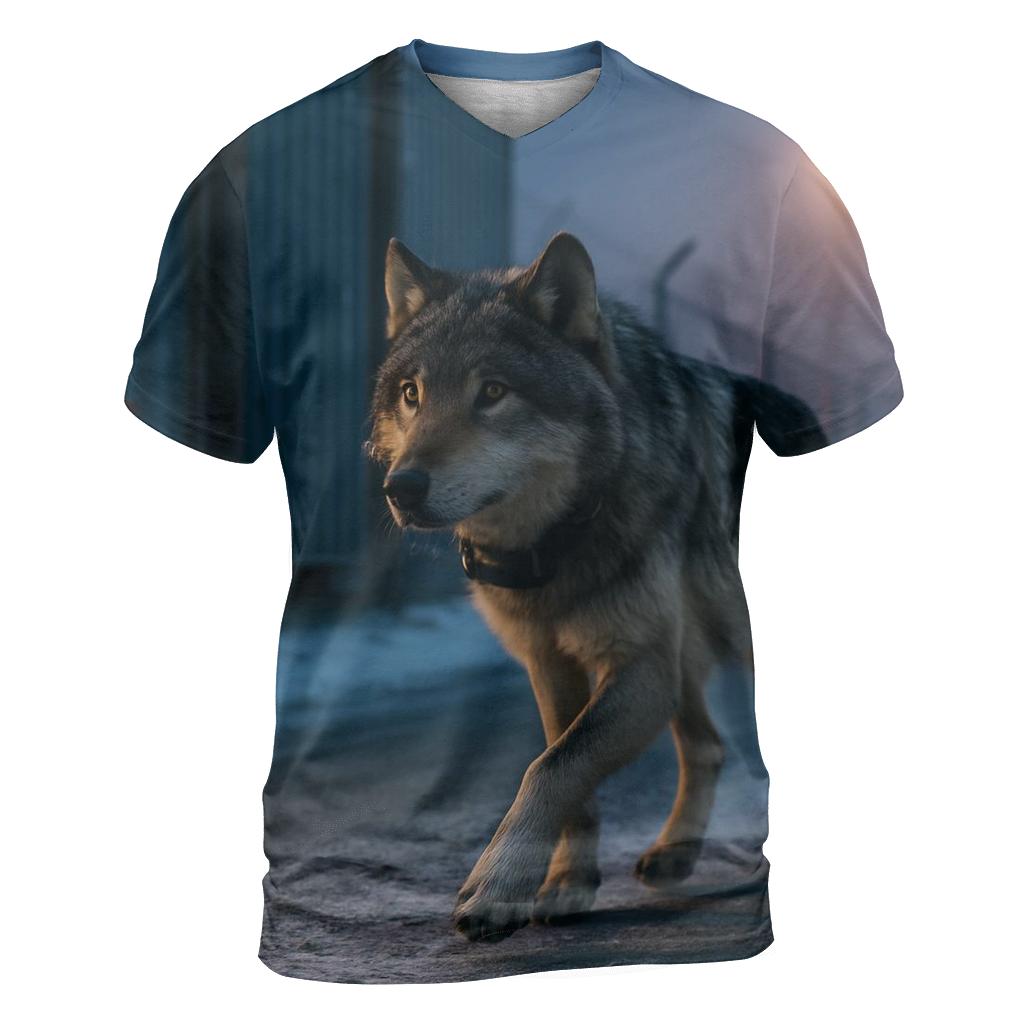 Telemetry Wolf At The Coastal Container Yard designer pattern shirts