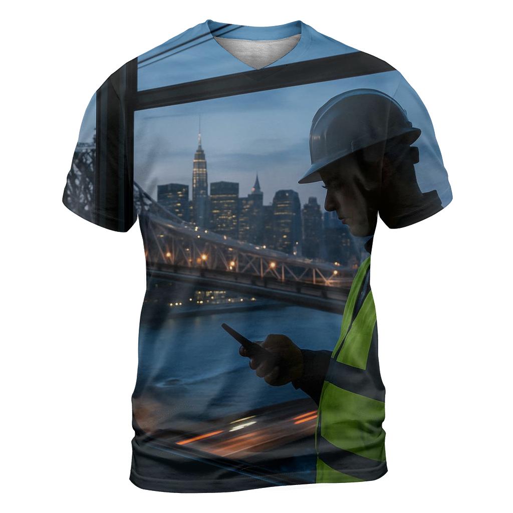 Shift Change Above The East River trendy printed shirt styles
