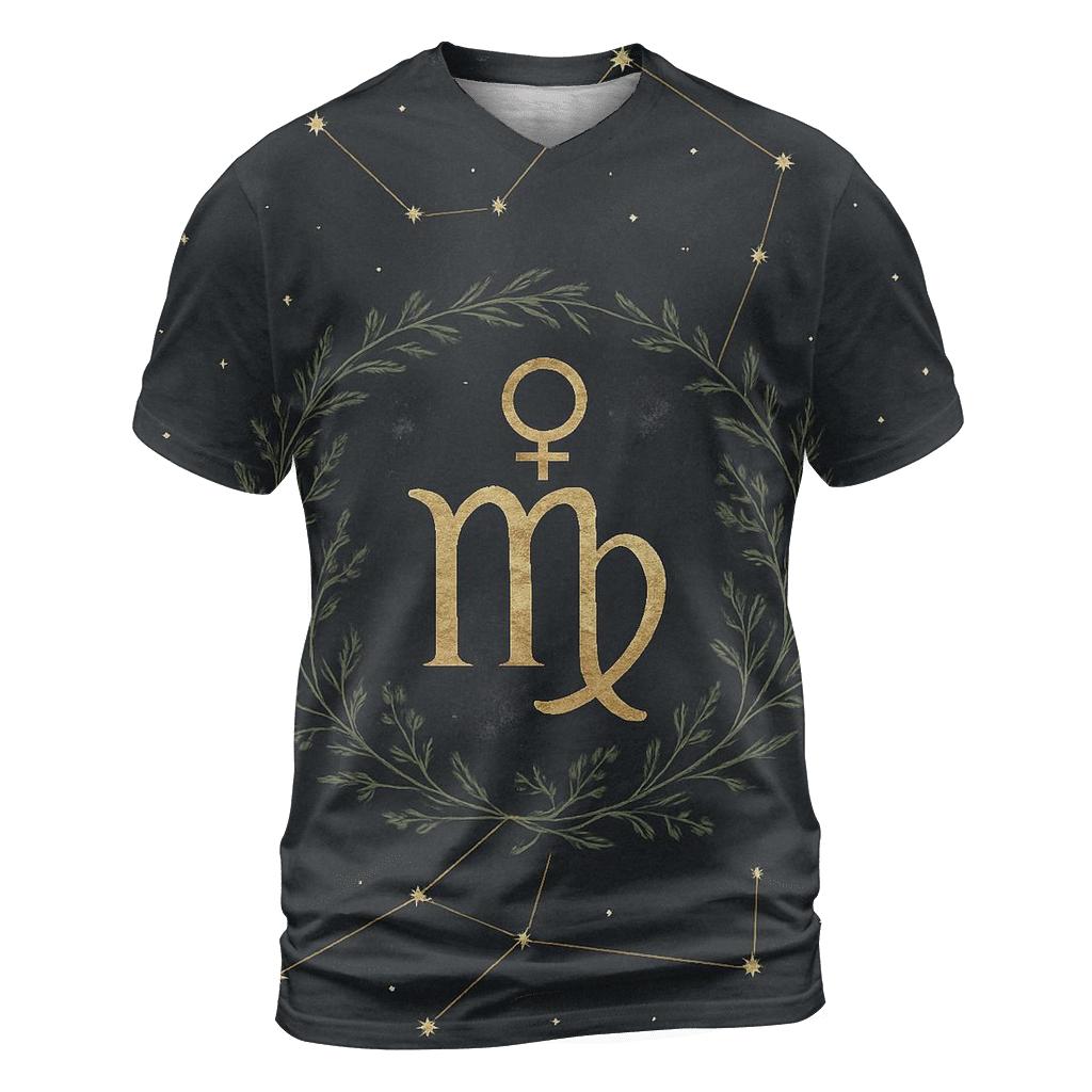 Virgo Mercury Herbarium Constellation Chart statement graphic shirts
