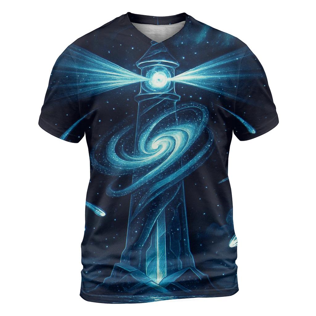 The Lighthouse That Guides Lost Comets vibrant all-over design tees