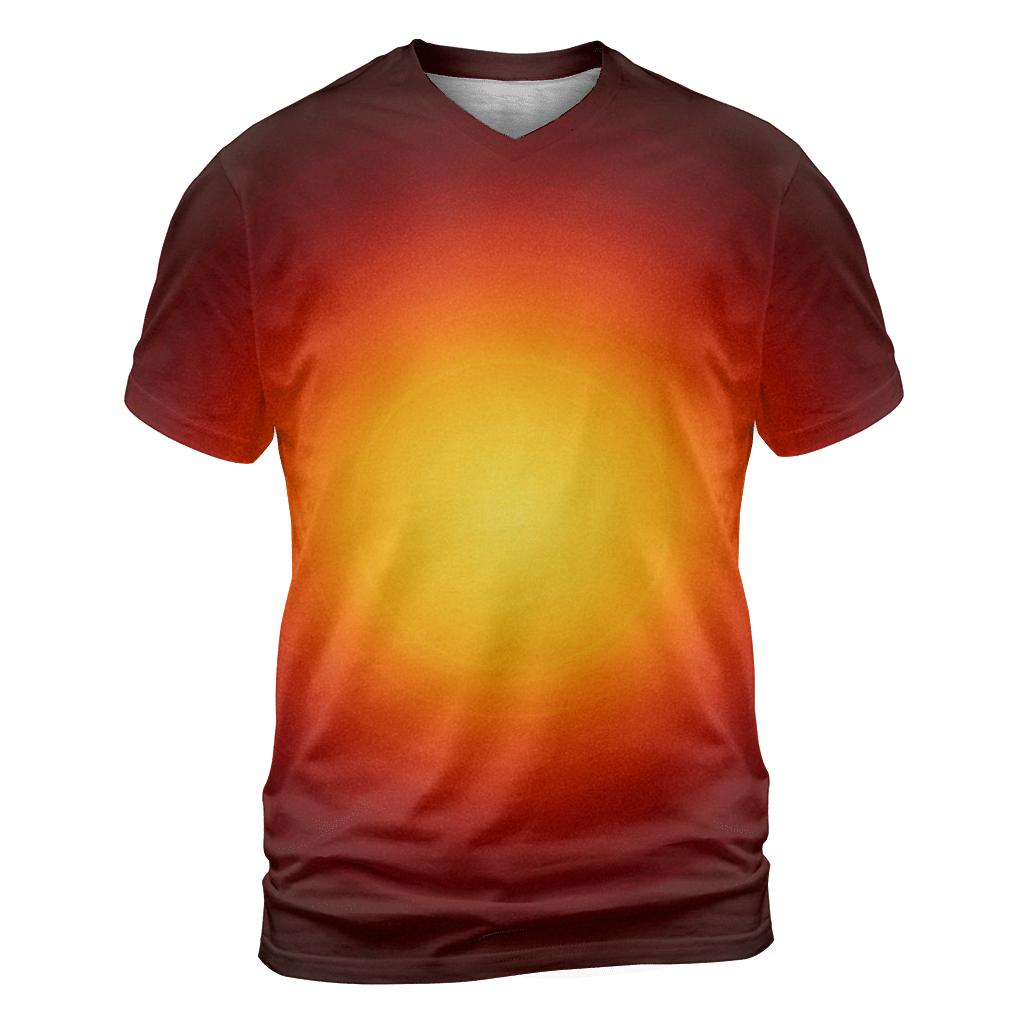 Solar Corona Ember Fade creative print fashion shirts